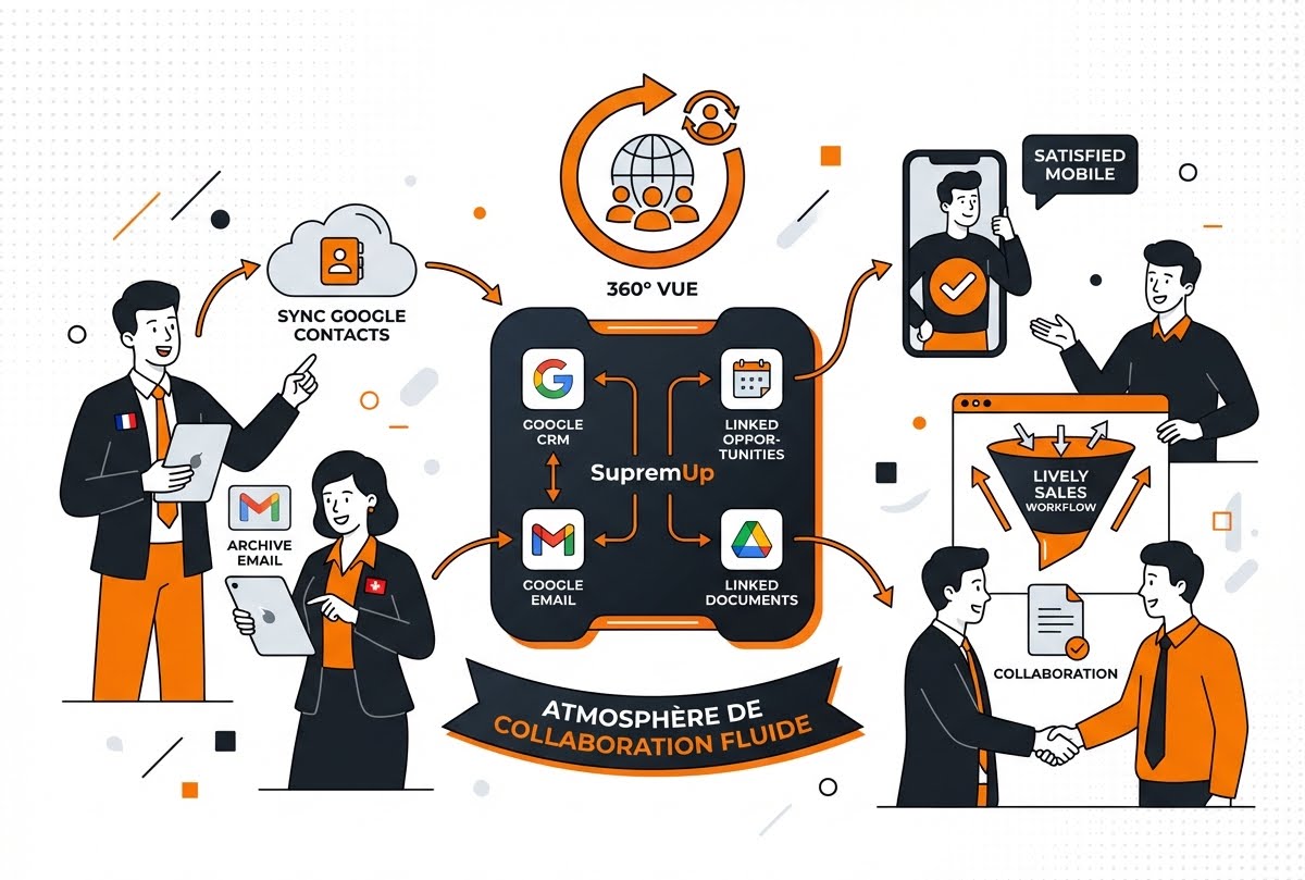 Scénario 1 : CRM + Google Workspace - synchronisation contacts, emails et documents
